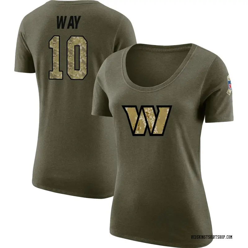 Women's Tress Way Washington Commanders Salute to Service Olive Legend Scoop Neck T-Shirt