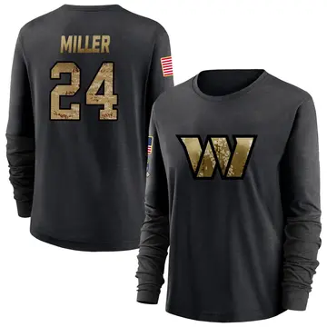Women's Von Miller Washington Commanders Black 2020 Salute To Service Sideline Performance Long Sleeve T-Shirt