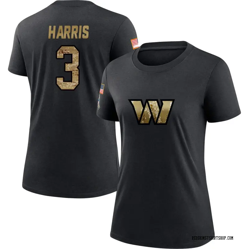 Women's Will Harris Washington Commanders Black 2020 Salute To Service Performance T-Shirt