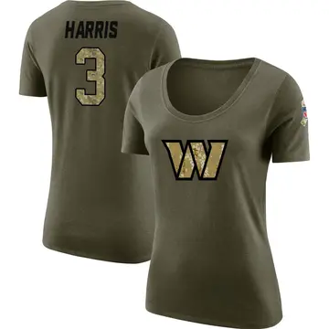 Women's Will Harris Washington Commanders Salute to Service Olive Legend Scoop Neck T-Shirt