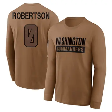 Youth Amik Robertson Washington Commanders Brown 2023 Salute To Service Long Sleeve T-Shirt