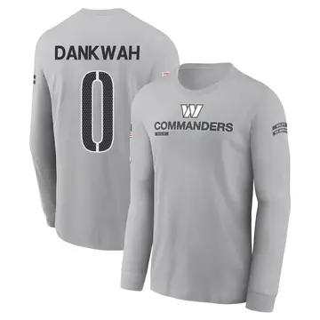 Youth Anim Dankwah Washington Commanders Gray 2024 Salute to Service Long Sleeve T-Shirt