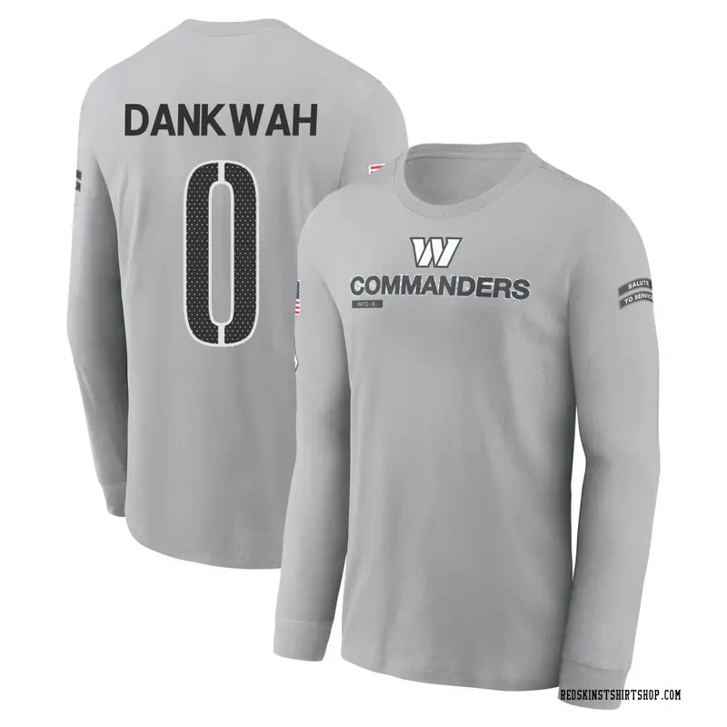 Youth Anim Dankwah Washington Commanders Gray 2024 Salute to Service Long Sleeve T-Shirt