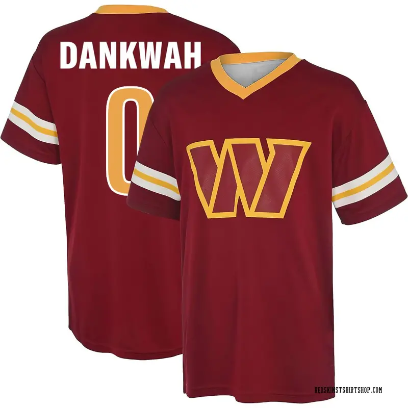 Youth Anim Dankwah Washington Commanders Red Name & Number Game Day V-Neck T-Shirt