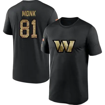 Youth Art Monk Washington Commanders Black 2020 Salute To Service Performance T-Shirt