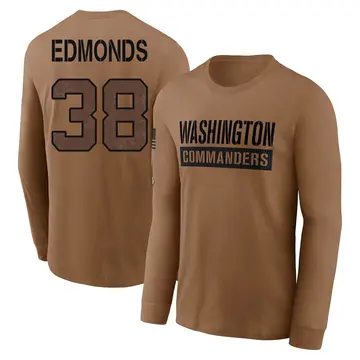 Youth Chase Edmonds Washington Commanders Brown 2023 Salute To Service Long Sleeve T-Shirt