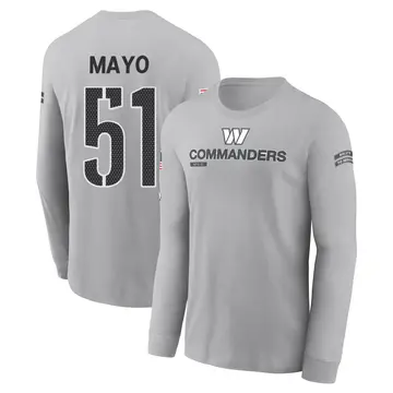 Youth David Mayo Washington Commanders Gray 2024 Salute to Service Long Sleeve T-Shirt