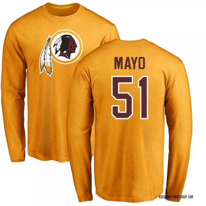 Youth David Mayo Washington Commanders Name & Number Logo Long Sleeve T-Shirt - Gold