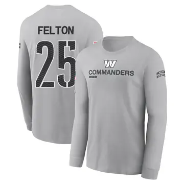 Youth Demetric Felton Washington Commanders Gray 2024 Salute to Service Long Sleeve T-Shirt