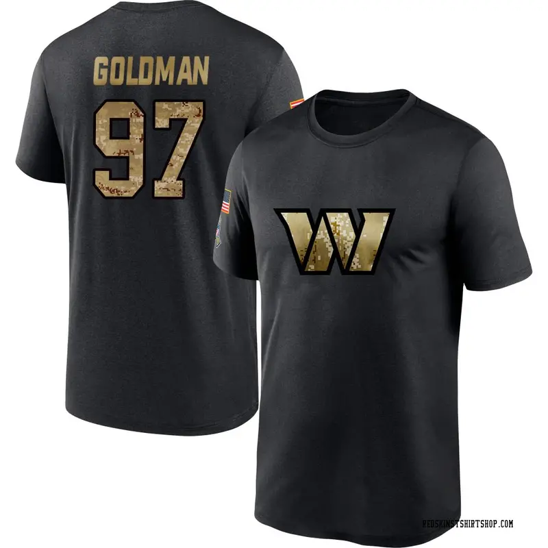 Youth Eddie Goldman Washington Commanders Black 2020 Salute To Service Performance T-Shirt