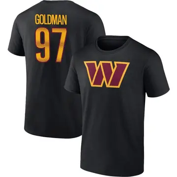 Youth Eddie Goldman Washington Commanders Black Name & Number T-Shirt