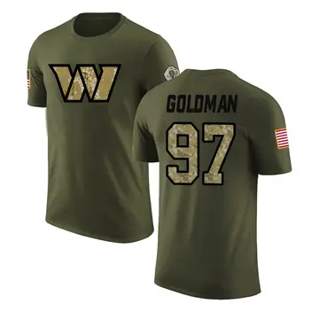 Youth Eddie Goldman Washington Commanders Olive Salute to Service Legend T-Shirt