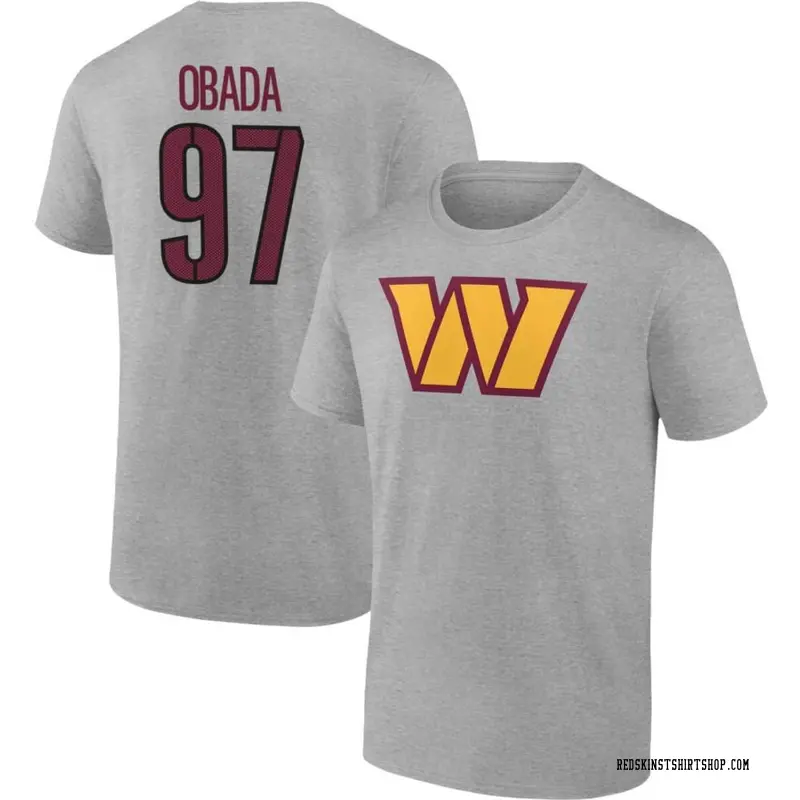 Youth Efe Obada Washington Commanders Gray Name & Number T-Shirt