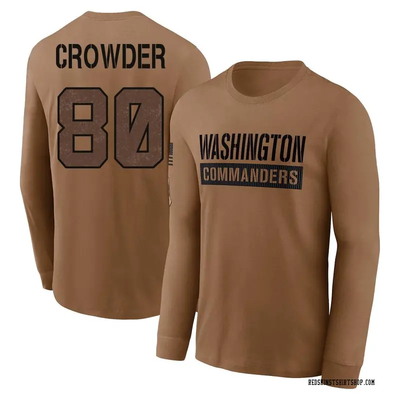 Youth Jamison Crowder Washington Commanders Brown 2023 Salute To Service Long Sleeve T-Shirt