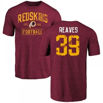 Youth Jeremy Reaves Washington Commanders Burgundy Distressed Name & Number Tri-Blend T-Shirt