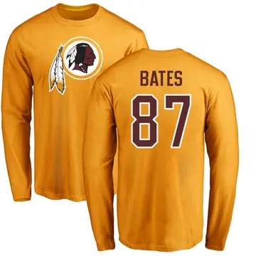 Youth John Bates Washington Commanders Name & Number Logo Long Sleeve T-Shirt - Gold
