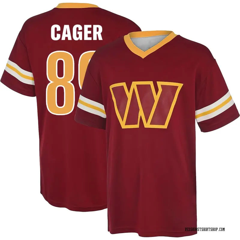 Youth Lawrence Cager Washington Commanders Red Name & Number Game Day V-Neck T-Shirt