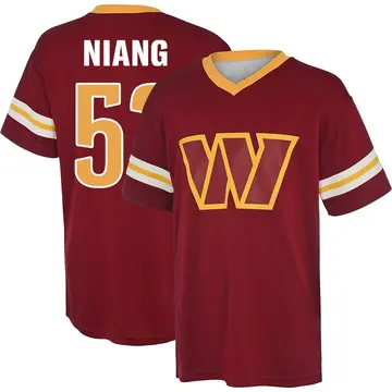Youth Lucas Niang Washington Commanders Red Name & Number Game Day V-Neck T-Shirt