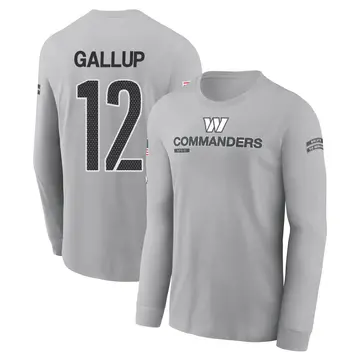 Youth Michael Gallup Washington Commanders Gray 2024 Salute to Service Long Sleeve T-Shirt