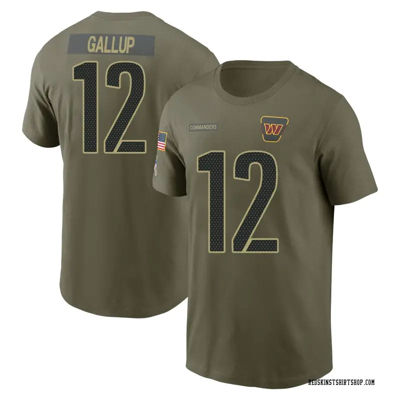 Youth Michael Gallup Washington Commanders Olive 2025 Salute to Service Name & Number T-Shirt