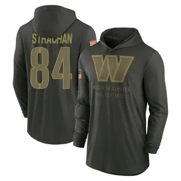 Youth Mike Strachan Washington Commanders Forest/Green 2025 Salute to Service Sideline Lightweight Hooded Pullover Long Sleeve T