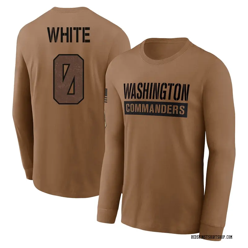 Youth Rachaad White Washington Commanders Brown 2023 Salute To Service Long Sleeve T-Shirt
