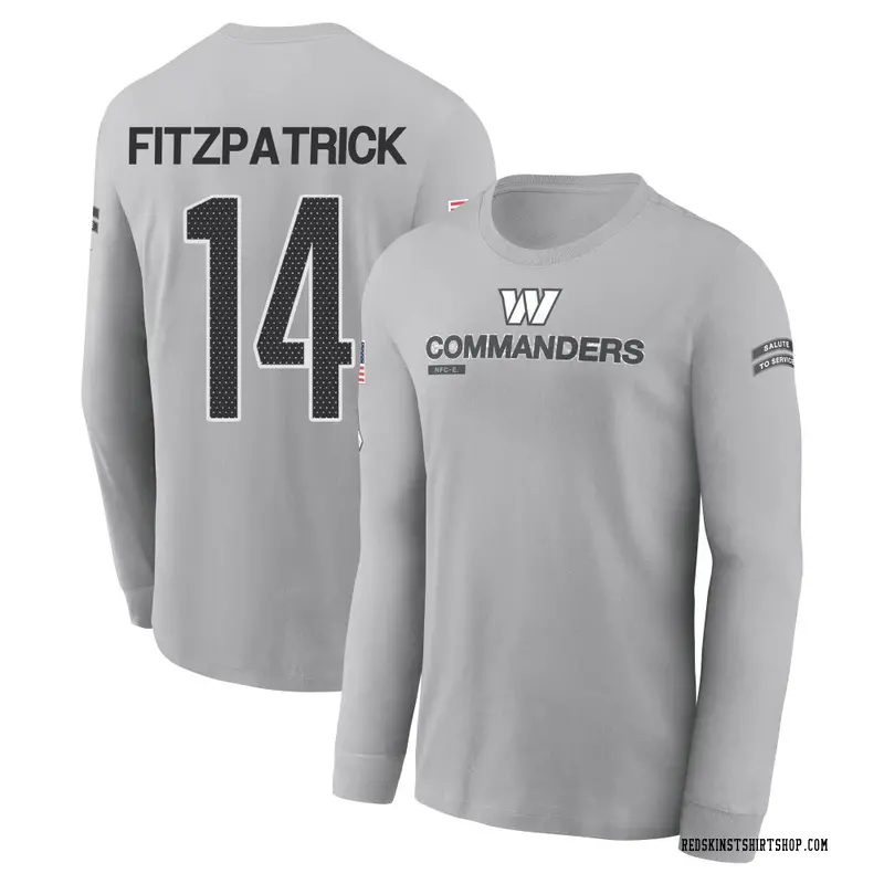 Youth Ryan Fitzpatrick Washington Commanders Gray 2024 Salute to Service Long Sleeve T-Shirt