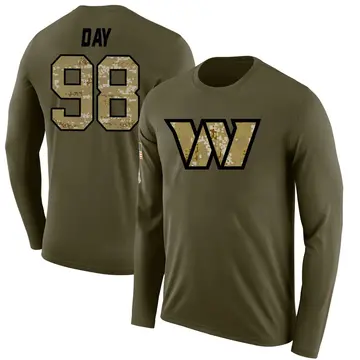 Youth Sheldon Day Washington Commanders Salute to Service Sideline Olive Legend Long Sleeve T-Shirt