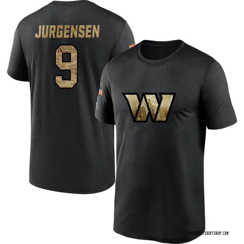 Youth Sonny Jurgensen Washington Commanders Black 2020 Salute To Service Performance T-Shirt