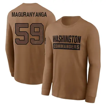 Youth T.J. Maguranyanga Washington Commanders Brown 2023 Salute To Service Long Sleeve T-Shirt