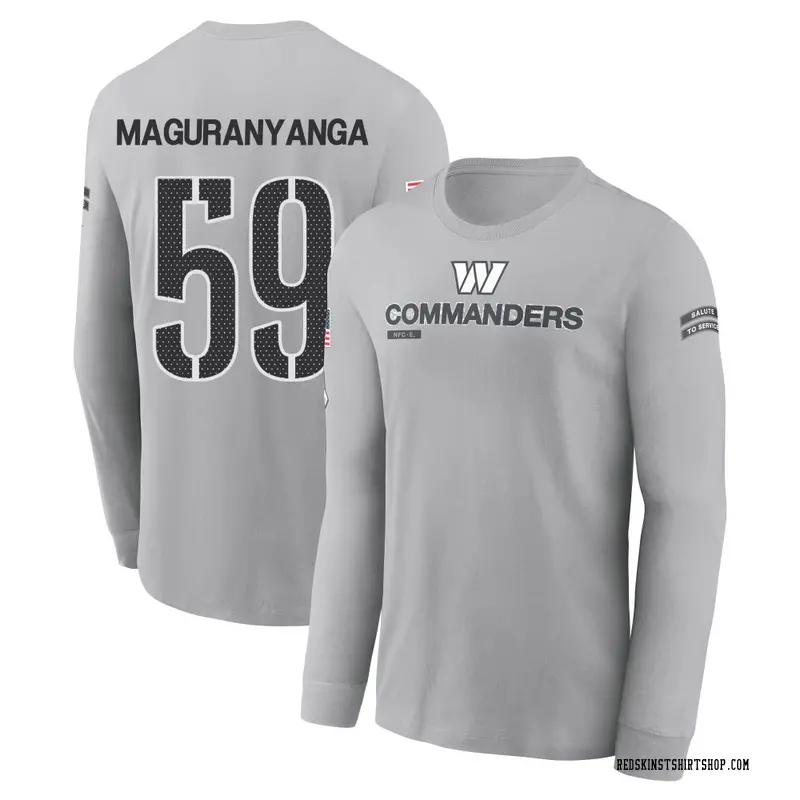 Youth T.J. Maguranyanga Washington Commanders Gray 2024 Salute to Service Long Sleeve T-Shirt