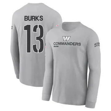 Youth Treylon Burks Washington Commanders Gray 2024 Salute to Service Long Sleeve T-Shirt