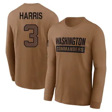 Youth Will Harris Washington Commanders Brown 2023 Salute To Service Long Sleeve T-Shirt