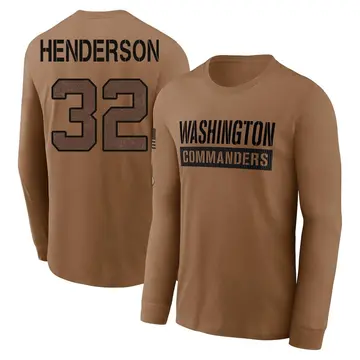 Youth Xavier Henderson Washington Commanders Brown 2023 Salute To Service Long Sleeve T-Shirt