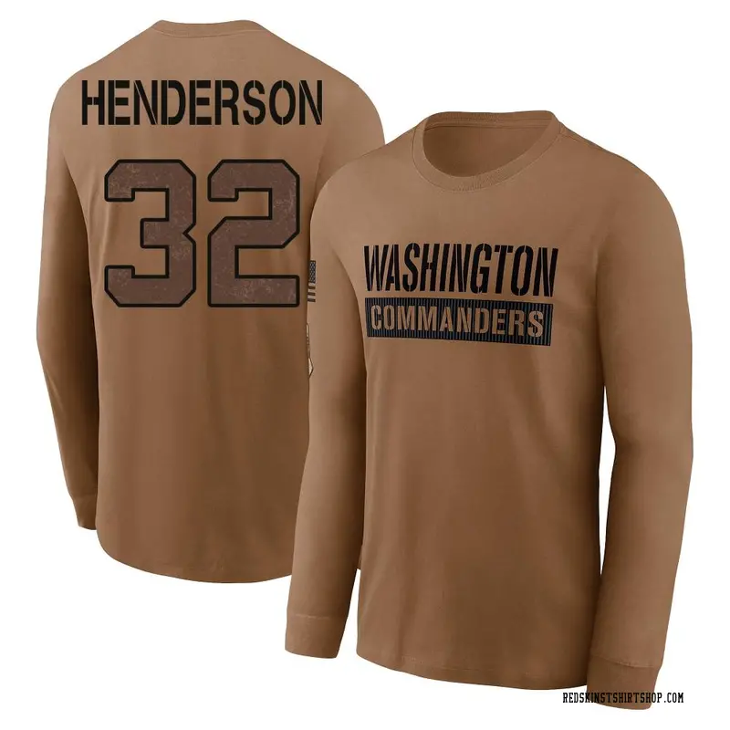 Youth Xavier Henderson Washington Commanders Brown 2023 Salute To Service Long Sleeve T-Shirt